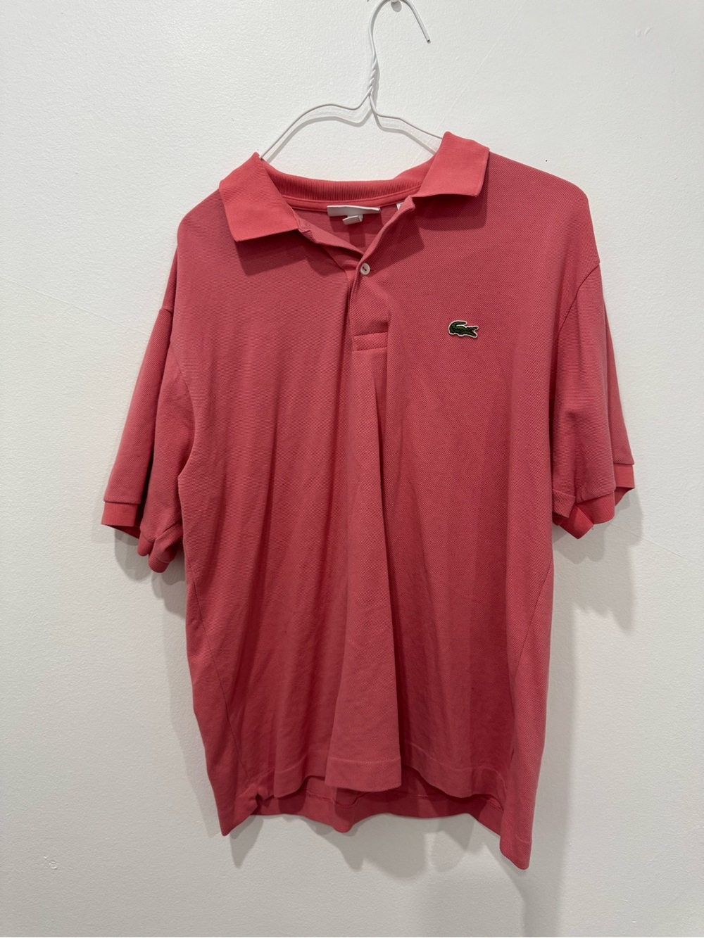 Lacoste Men's Coral Pink Polo with Crocodile Logo